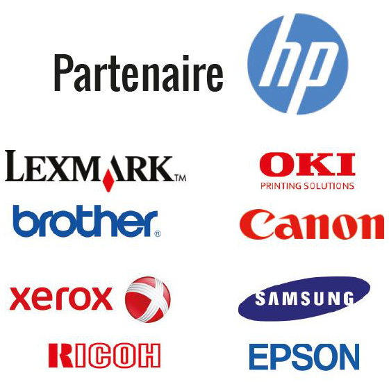 Partenaire HP, Lexmark, Oki, Xerox, Samsung, Brother, Canon, Ricoh, Epson...